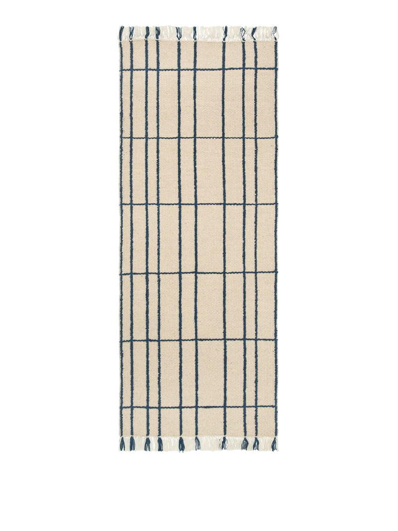 Ferm Living Sen Runner - 80 x 200 - Parchment/Indigo