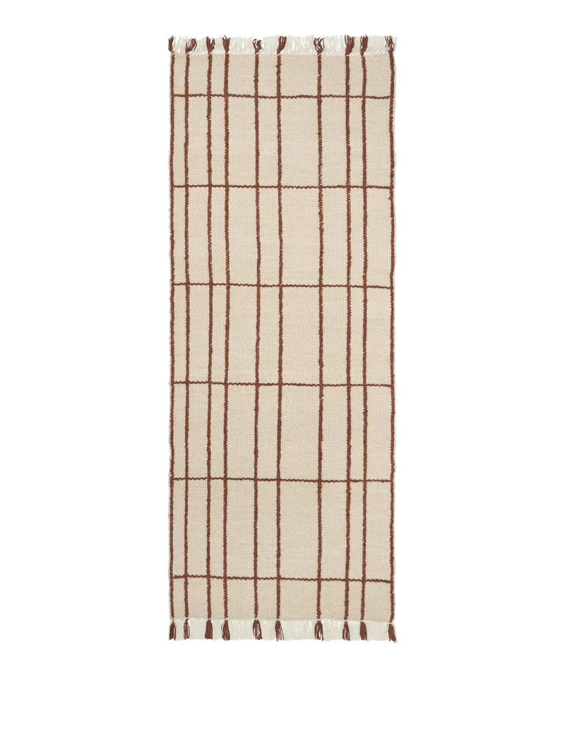 Ferm Living Sen Runner - 80 x 200 - Parchment/Chestnut