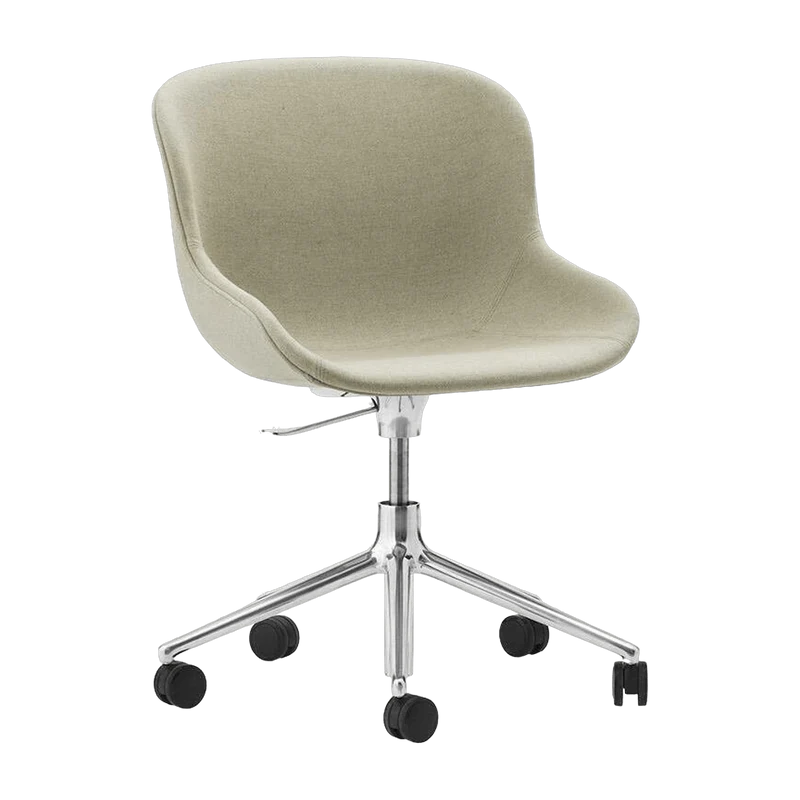 Chaise pivotante 5 roues en aluminium et pp avec tissu beige Hyg - Normann Copenhagen