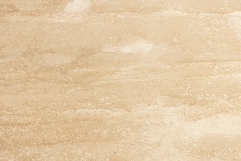 Table basse ronde en travertin et bois d'hévéa 90cm Valcour - Dutchbone