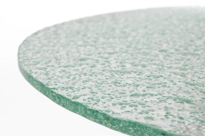 Table basse ronde en verre trempé et acier chromé 80cm Marly - Dutchbone