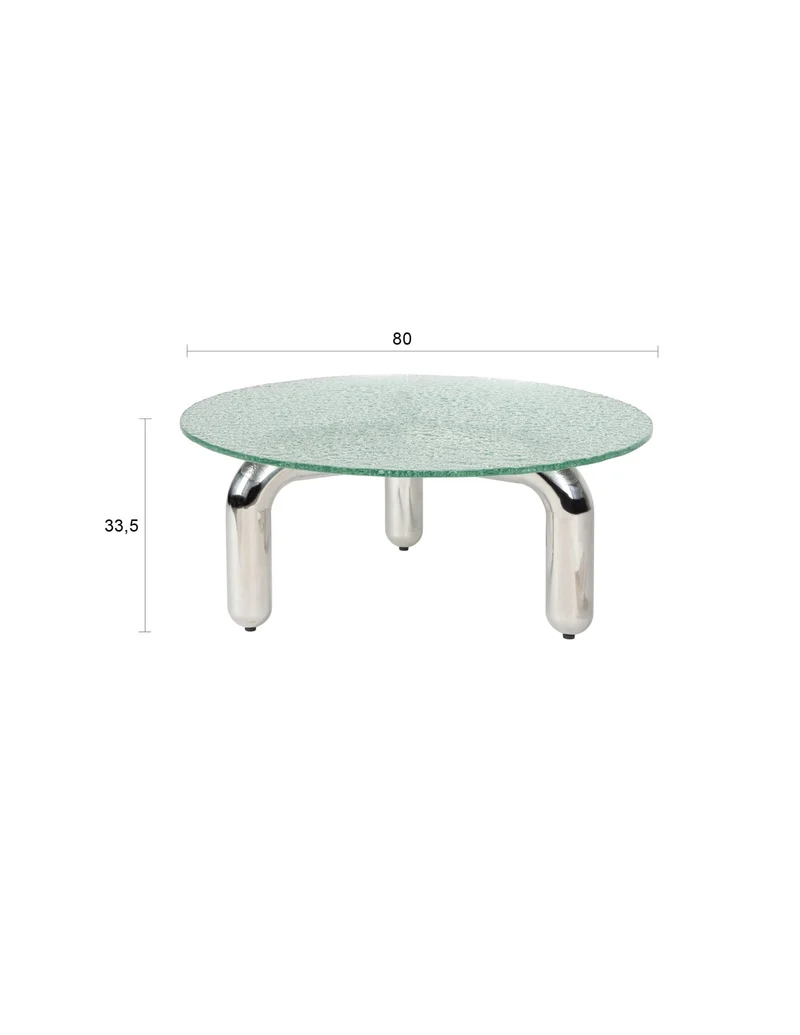 Table basse ronde en verre trempé et acier chromé 80cm Marly - Dutchbone