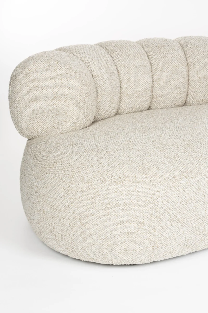 Canapé arrondi en tissu beige 7 places Duvane - Dutchbone
