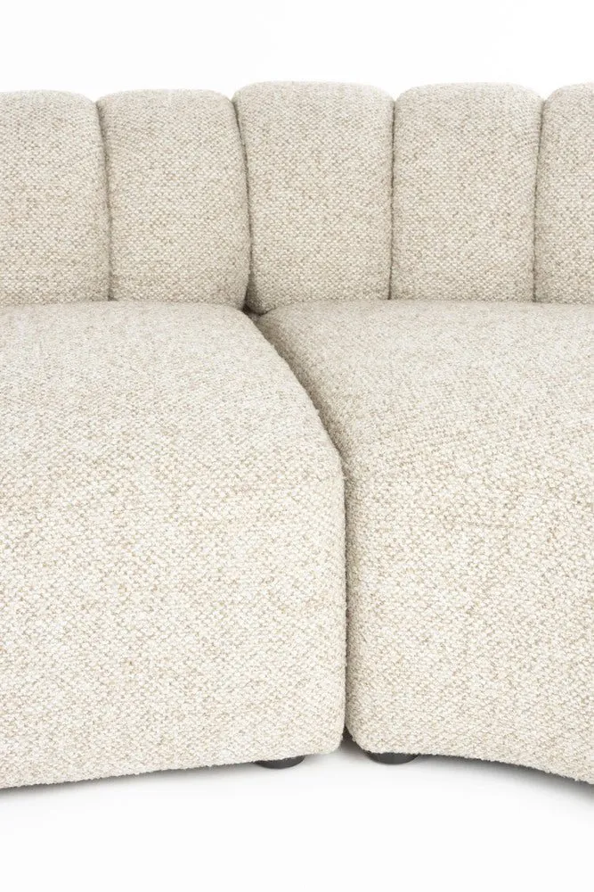 Canapé arrondi en tissu beige 7 places Duvane - Dutchbone