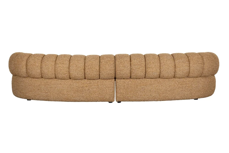 Canapé arrondi en tissu marron 4,5 places Duvane - Dutchbone