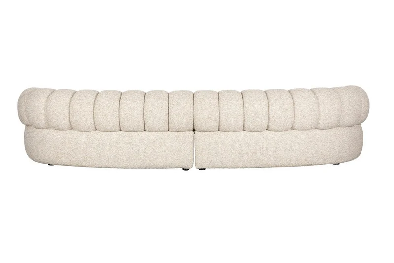 Canapé arrondi en tissu beige 4,5 places Duvane - Dutchbone