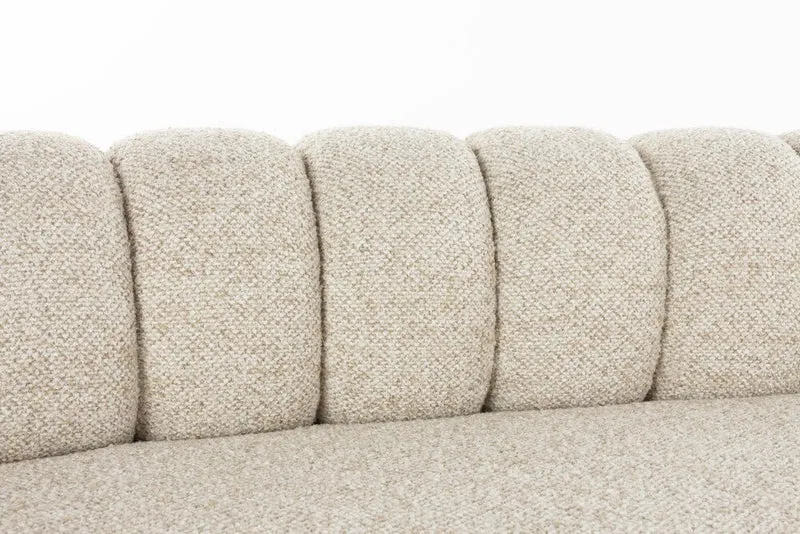 Canapé arrondi en tissu beige 4,5 places Duvane - Dutchbone