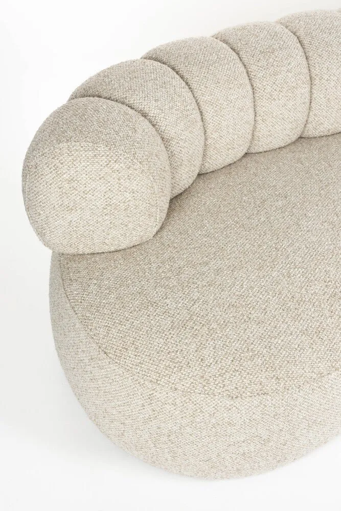 Canapé arrondi en tissu beige 4,5 places Duvane - Dutchbone