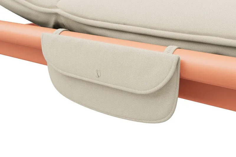 Transat en aluminium orange avec son matelas beige212x97x39cm Sunbud - Fatboy