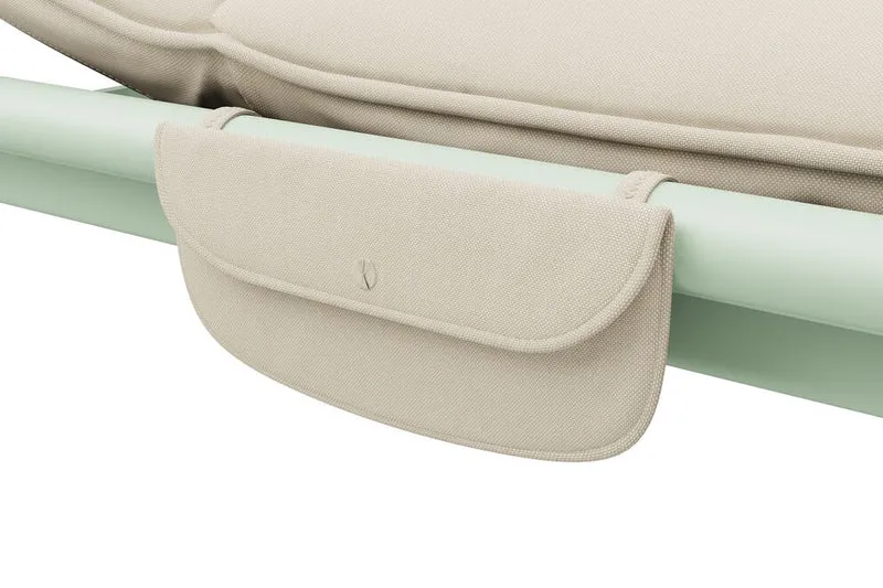 Transat en aluminium vert avec son matelas beige 212x97x39cm Sunbud - Fatboy