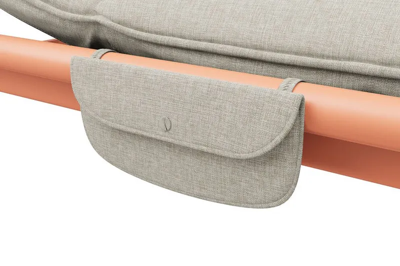 Transat en aluminium orange avec son matelas gris 212x97x39cm Sunbud - Fatboy