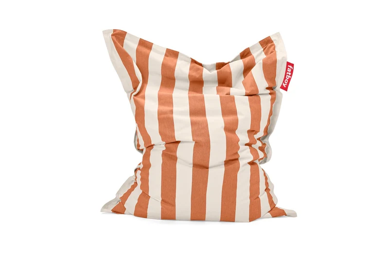 Grand pouf extérieur rayé orange et crème Original Outdoor - Fatboy