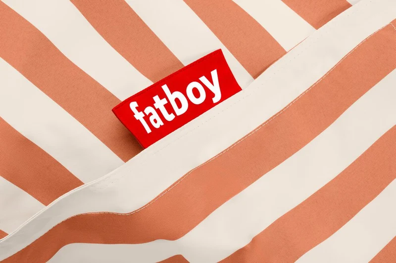 Grand pouf extérieur rayé orange et crème Original Outdoor - Fatboy