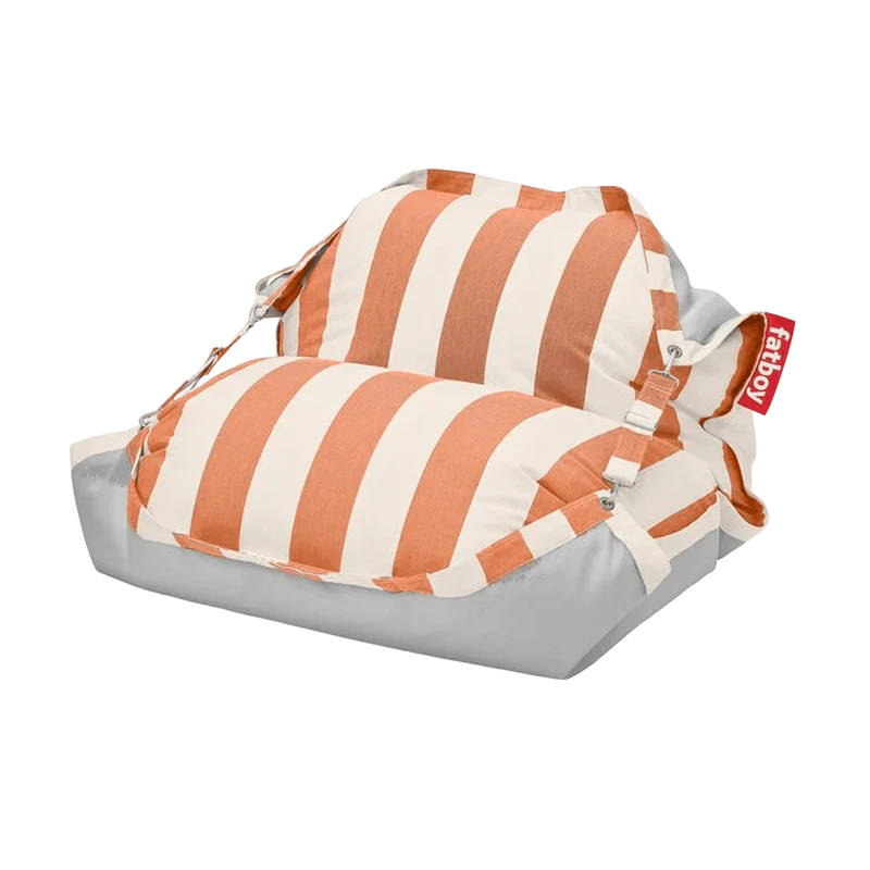 Pouf flottant rayé orange et crème Original Floatzac - Fatboy