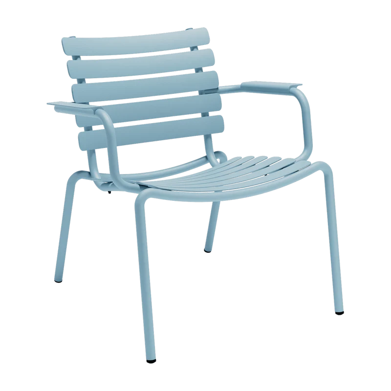 Chaise lounge d'extérieur en aluminium bleu givré 69x71x75cm Alua - Houe