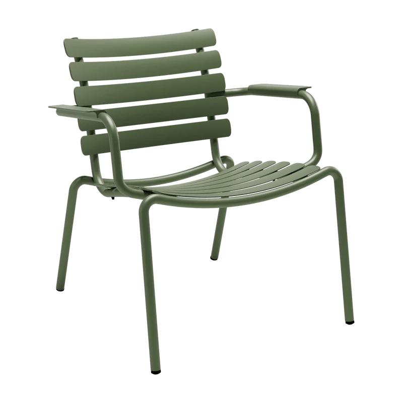 Chaise lounge d'extérieur en aluminium vert 69x71x75cm Alua - Houe