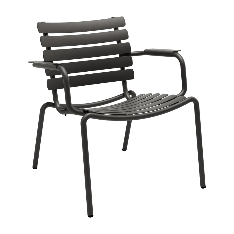 Chaise lounge d'extérieur en aluminium noir 69x71x75cm Alua - Houe