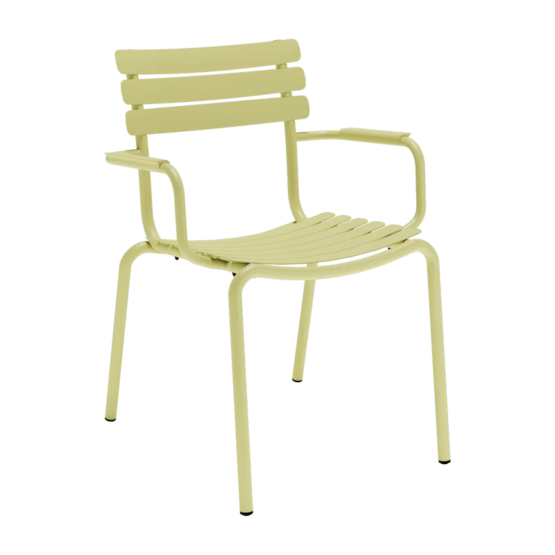 Chaise d'extérieur en aluminium jaune citron avec accoudoirs 59x63x82cm Alua - Houe