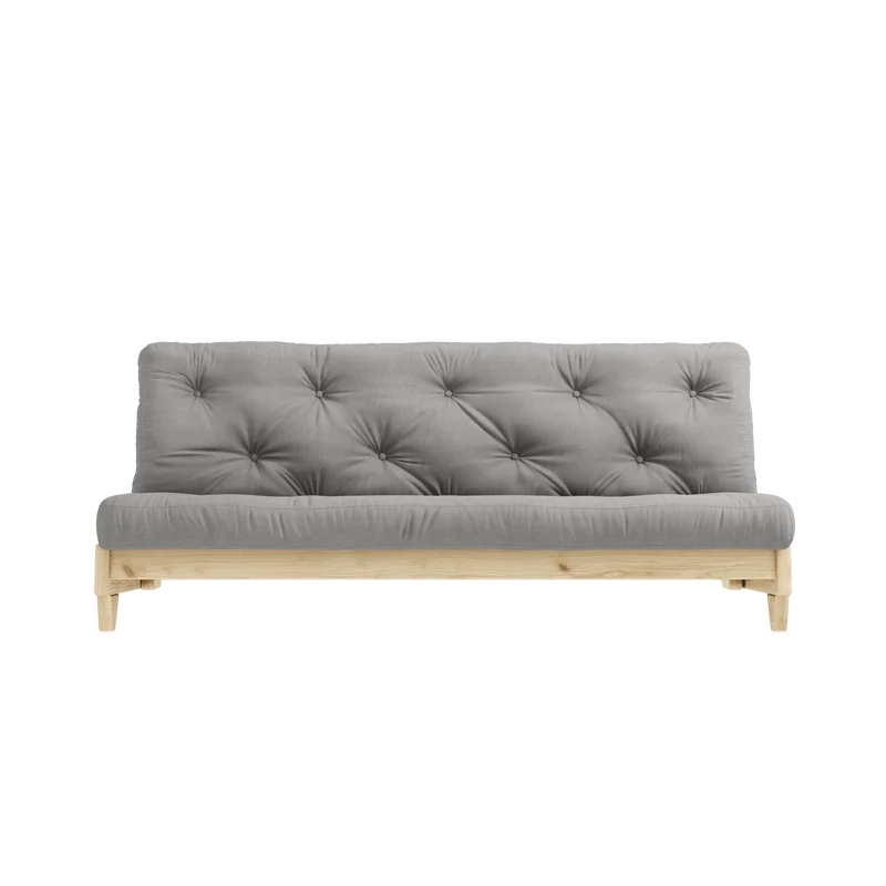 Canapé-lit en pin massif avec matelas en coton gris 140x200cm Fresh - Karup Design
