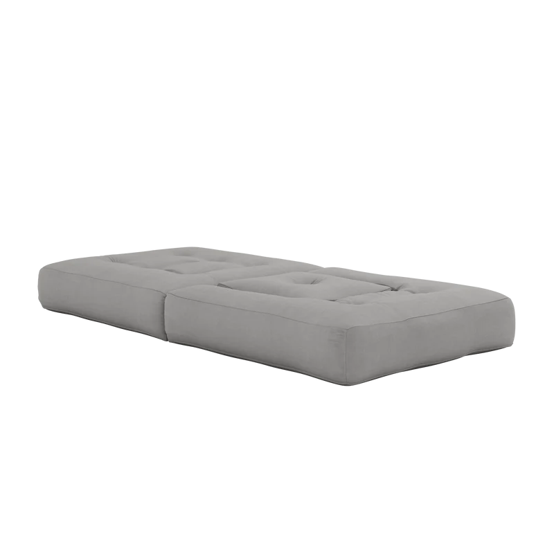 Pouf fauteuil convertible en coton gris 95x90x42cm Cube - Karup Design