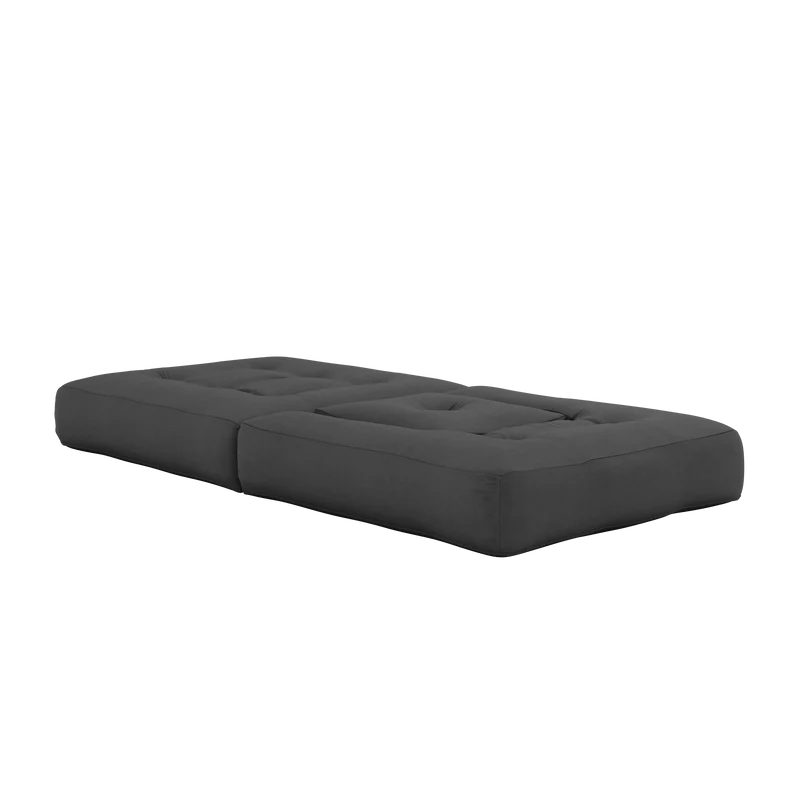 Pouf fauteuil convertible en coton gris foncé 95x90x42cm Cube - Karup Design