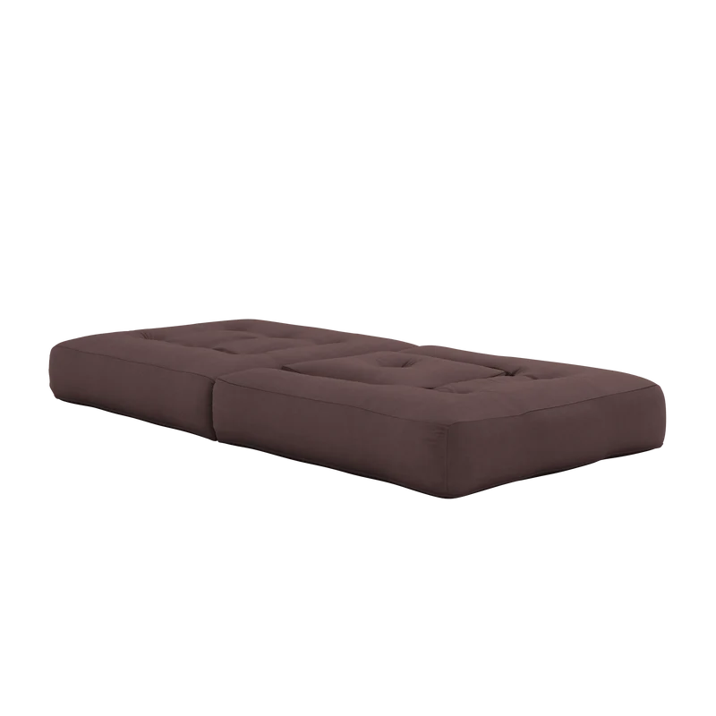 Pouf fauteuil convertible en coton marron 95x90x42cm Cube - Karup Design