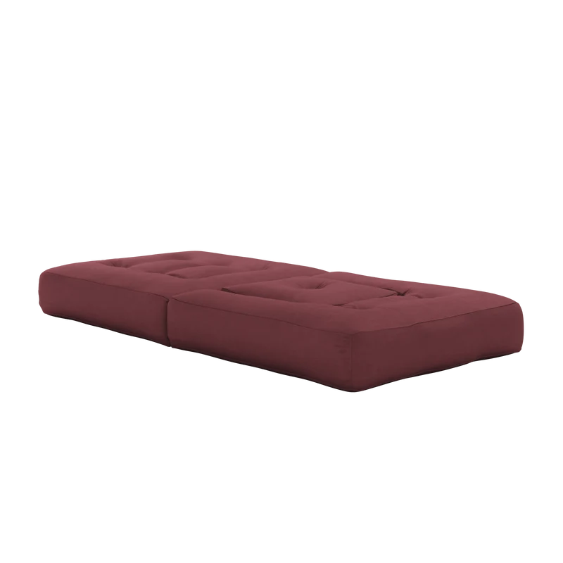 Pouf fauteuil convertible en coton bordeaux 95x90x42cm Cube - Karup Design