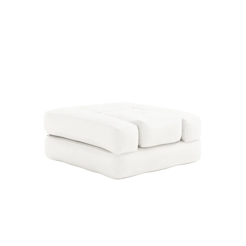 Pouf fauteuil convertible en coton natural 95x90x42cm Cube - Karup Design