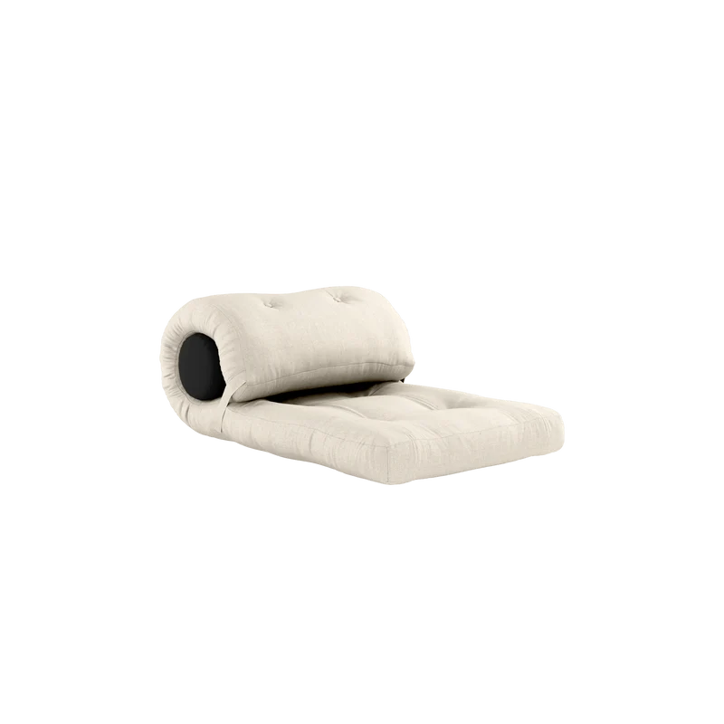 Fauteuil convertible en lin avec coussin gris foncé 70x120x40cm Wrap - Karup Design