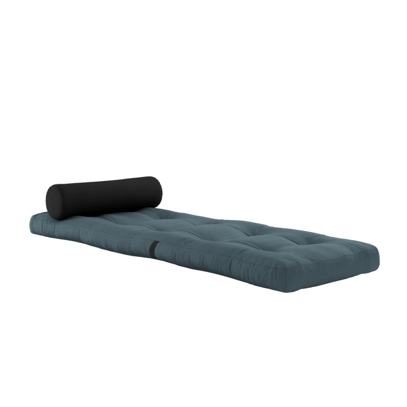 Fauteuil convertible bleu pétrole avec coussin gris foncé 70x120x40cm Wrap - Karup Design