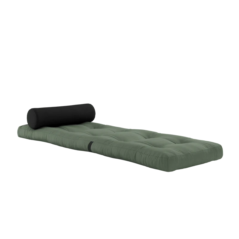 Fauteuil convertible vert olive avec coussin gris foncé 70x120x40cm Wrap - Karup Design