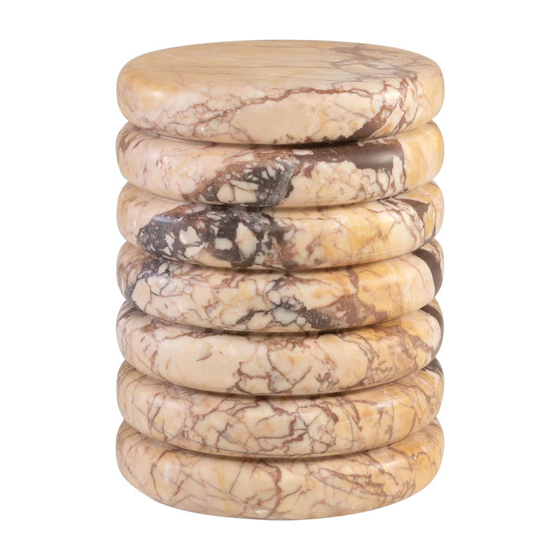 Table d'appoint en marbre brèche violet vernis satiné 36cm Bibendum - Versmissen
