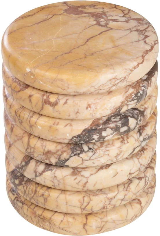 Table d'appoint en marbre brèche violet vernis satiné 36cm Bibendum - Versmissen