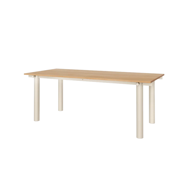 Table à manger en chêne et acier beige clair 200x90cm Atura - Ferm living
