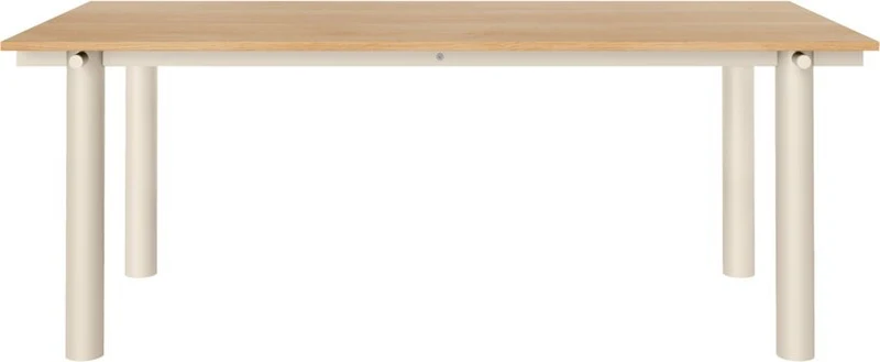 Table à manger en chêne et acier beige clair 200x90cm Atura - Ferm living