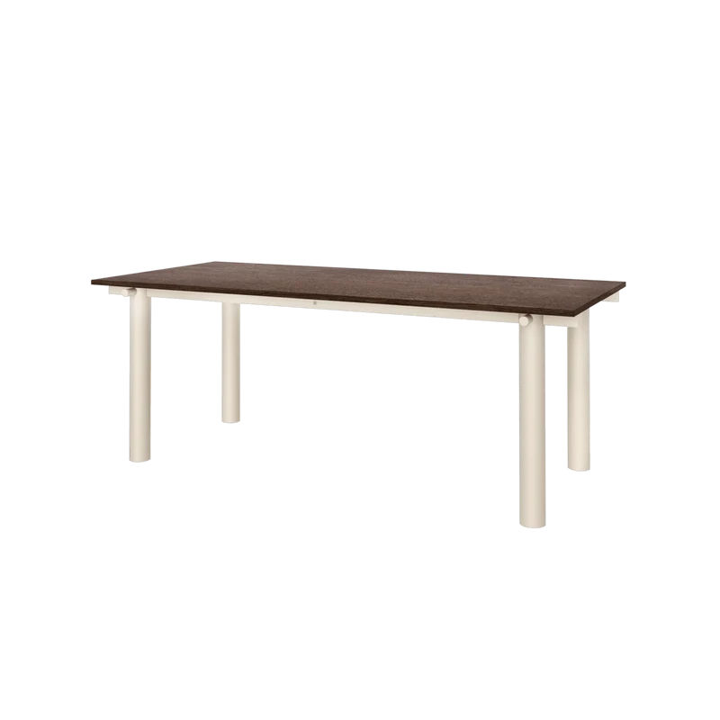 Table à manger en chêne foncé et acier beige clair 200x90cm Atura - Ferm living