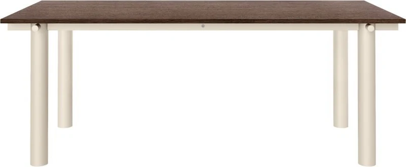 Table à manger en chêne foncé et acier beige clair 200x90cm Atura - Ferm living
