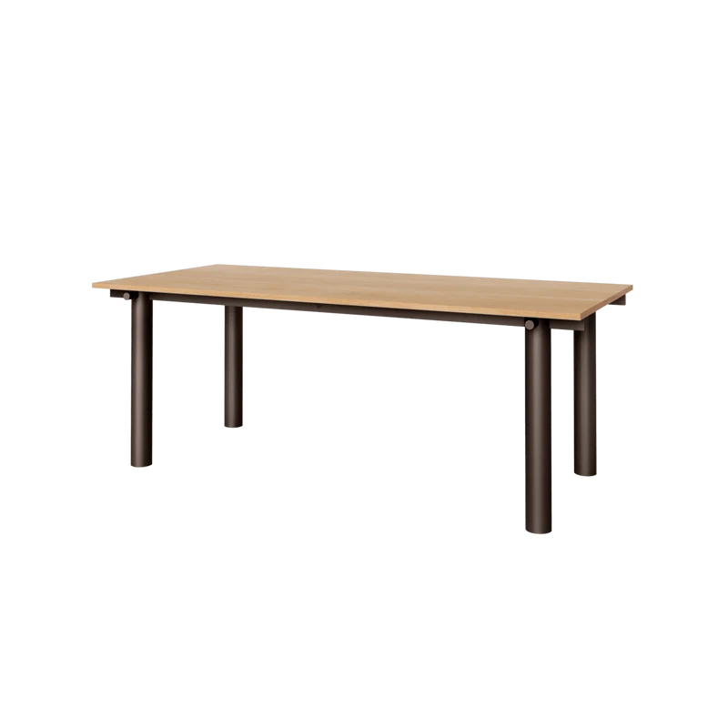 Table à manger en chêne et acier chocolat 200x90cm Atura - Ferm living