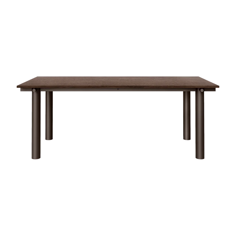 Table à manger en chêne foncé et acier chocolat 200x90cm Atura - Ferm living