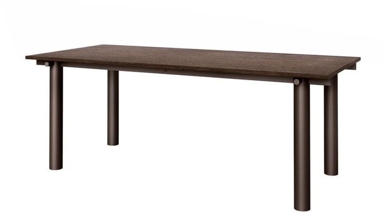 Table à manger en chêne foncé et acier chocolat 200x90cm Atura - Ferm living