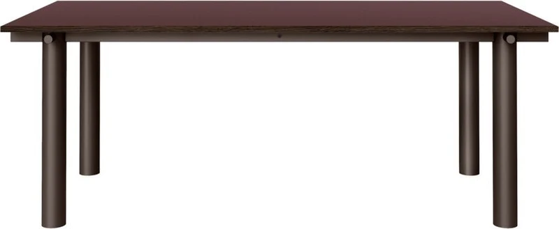 Table à manger en chêne bordeaux et acier chocolat 200x90cm Atura - Ferm living