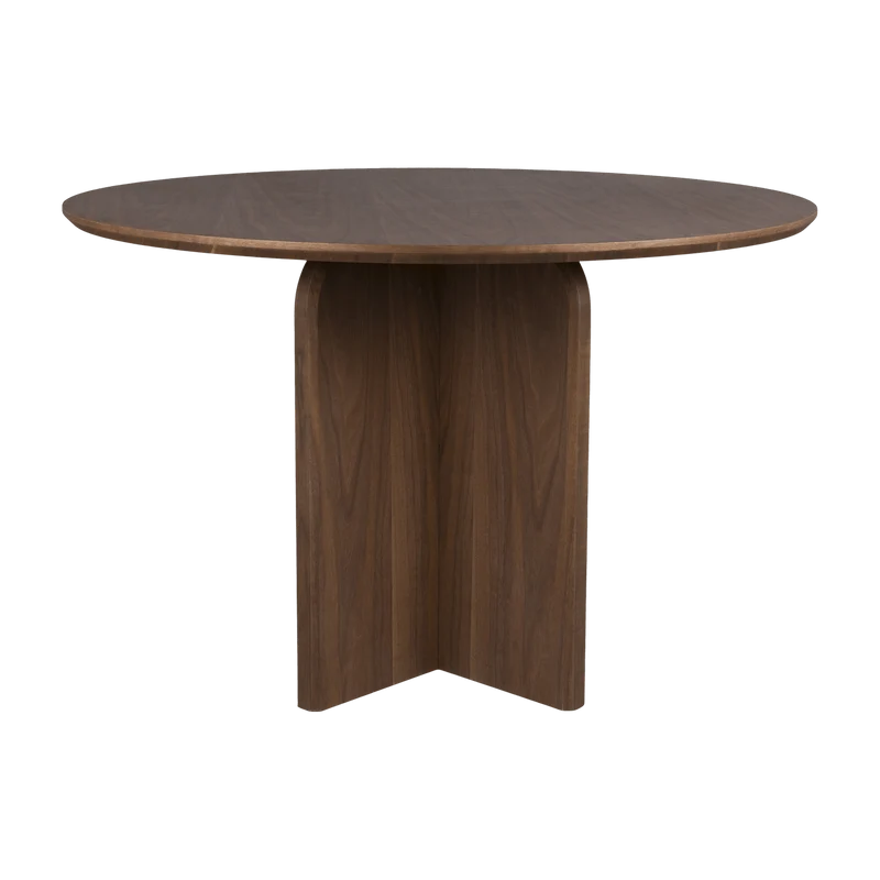 Table à manger ronde en bois marron foncé 120cm Alma - The Cool Republic