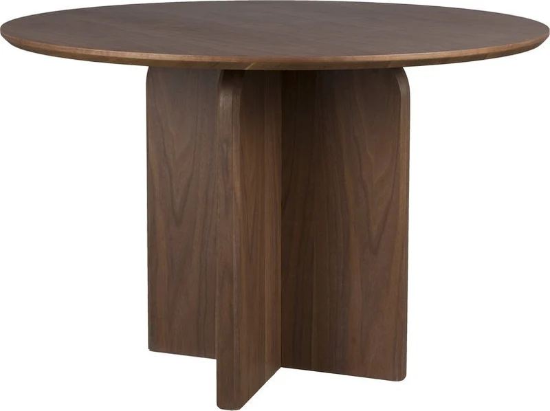 Table à manger ronde en bois marron foncé 120cm Alma - The Cool Republic