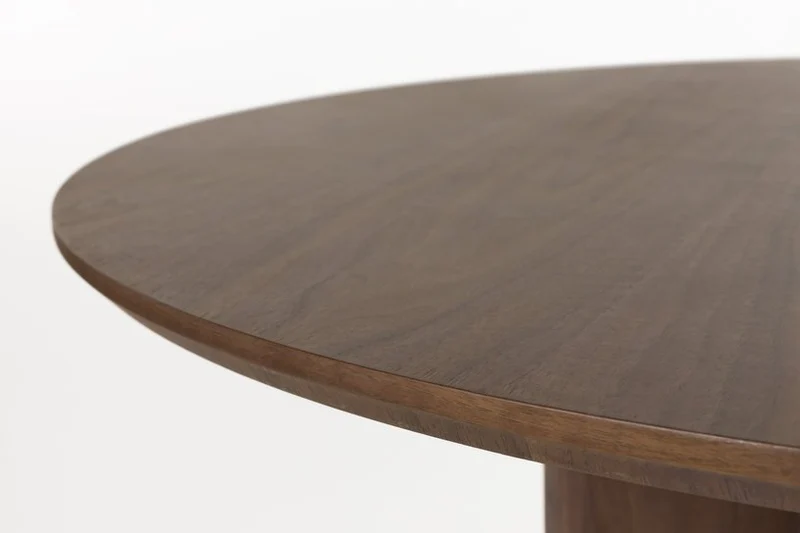 Table à manger ronde en bois marron foncé 120cm Alma - The Cool Republic