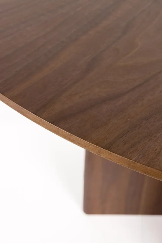 Table à manger ronde en bois marron foncé 120cm Alma - The Cool Republic