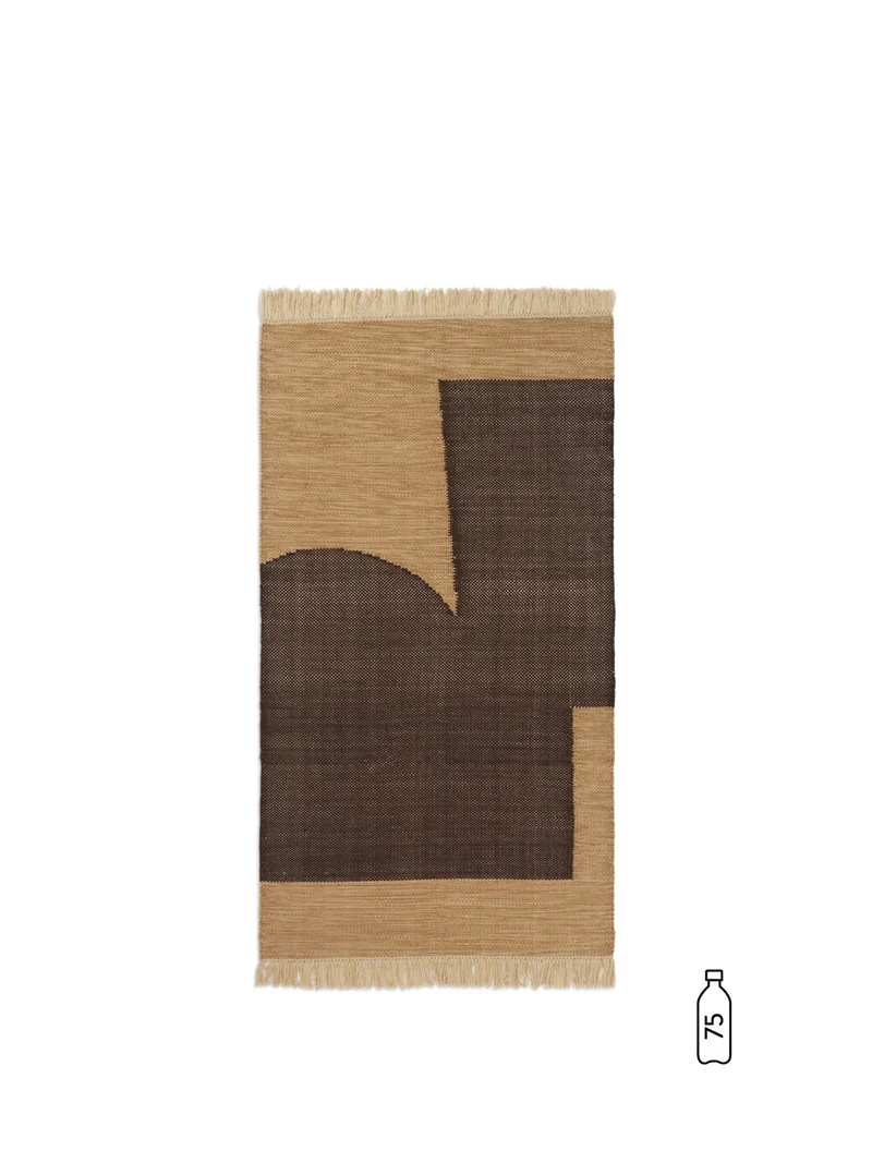 Ferm Living Forene Teppich - 80 x 140 - Tan/Chocolate