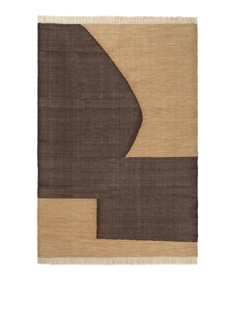 Ferm Living Forene Teppich - 140 x 200 - Tan/Chocolate