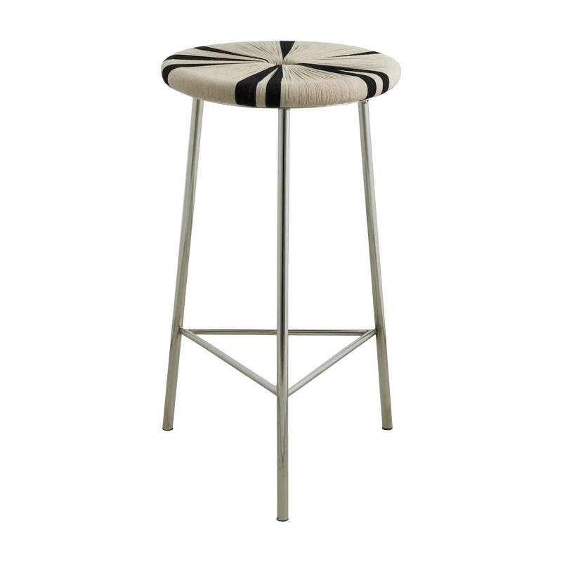 Tabouret de bar en tissage de jute fer et acier 71,5cm Morice - Nordal