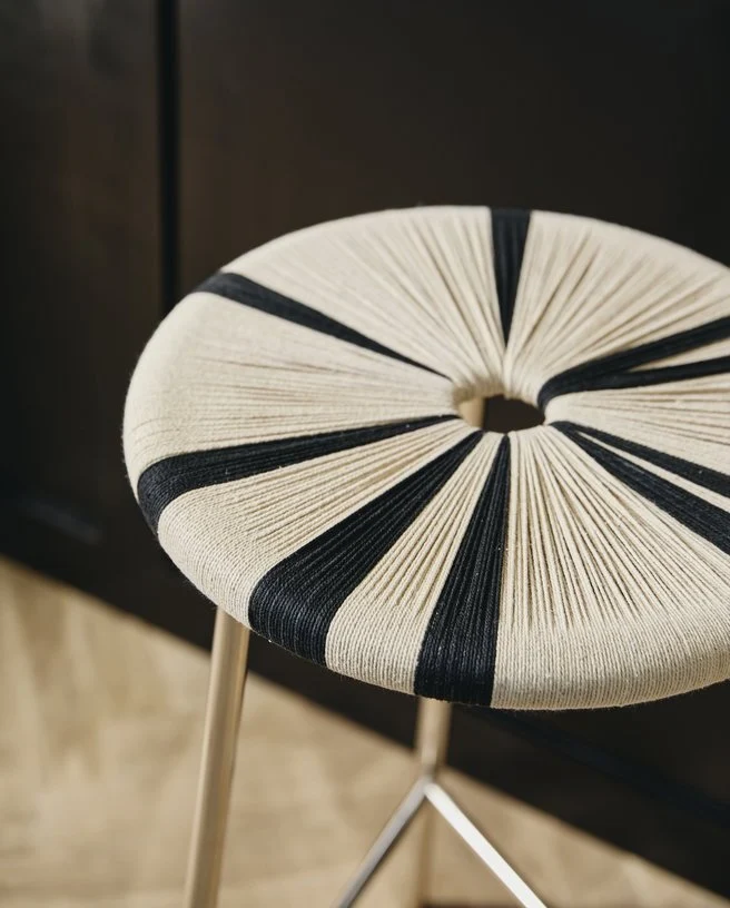 Tabouret de bar en tissage de jute fer et acier 71,5cm Morice - Nordal
