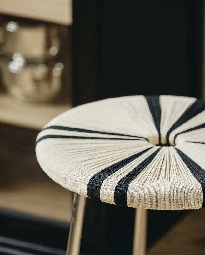 Tabouret de bar en tissage de jute fer et acier 71,5cm Morice - Nordal